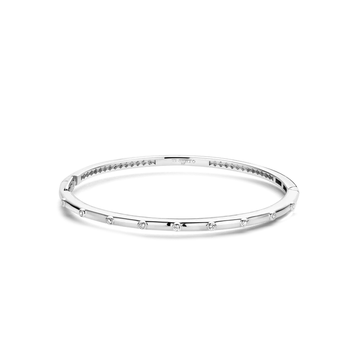 TI SENTO 28155B SILVER HALF ROPE BANGLE