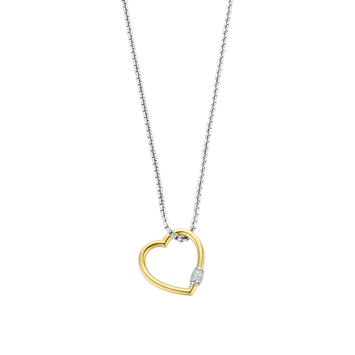 TI SENTO 34022SY GOLD/SILVER HEART NECKLACE