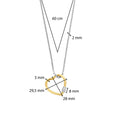 TI SENTO 34022SY GOLD/SILVER HEART NECKLACE