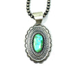 CB 38 XL TURQUOISE OVAL NATIVE STAMP PENDANT