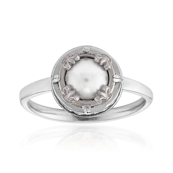 AT 802R-P PEARL FILIGREE STERLING SILVER RING