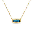 AT 804AG-LB GOLD BAR LONDON BLUE TOPAZ NECKLACE