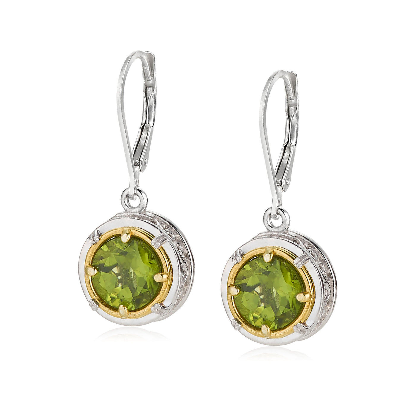 AT 808CT-PD GOLD ROUND PERIDOT EARRINGS