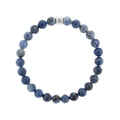 SB SBB007 30E-45U-M SODALITE & STAINLESS STEEL BEAD BRACELET