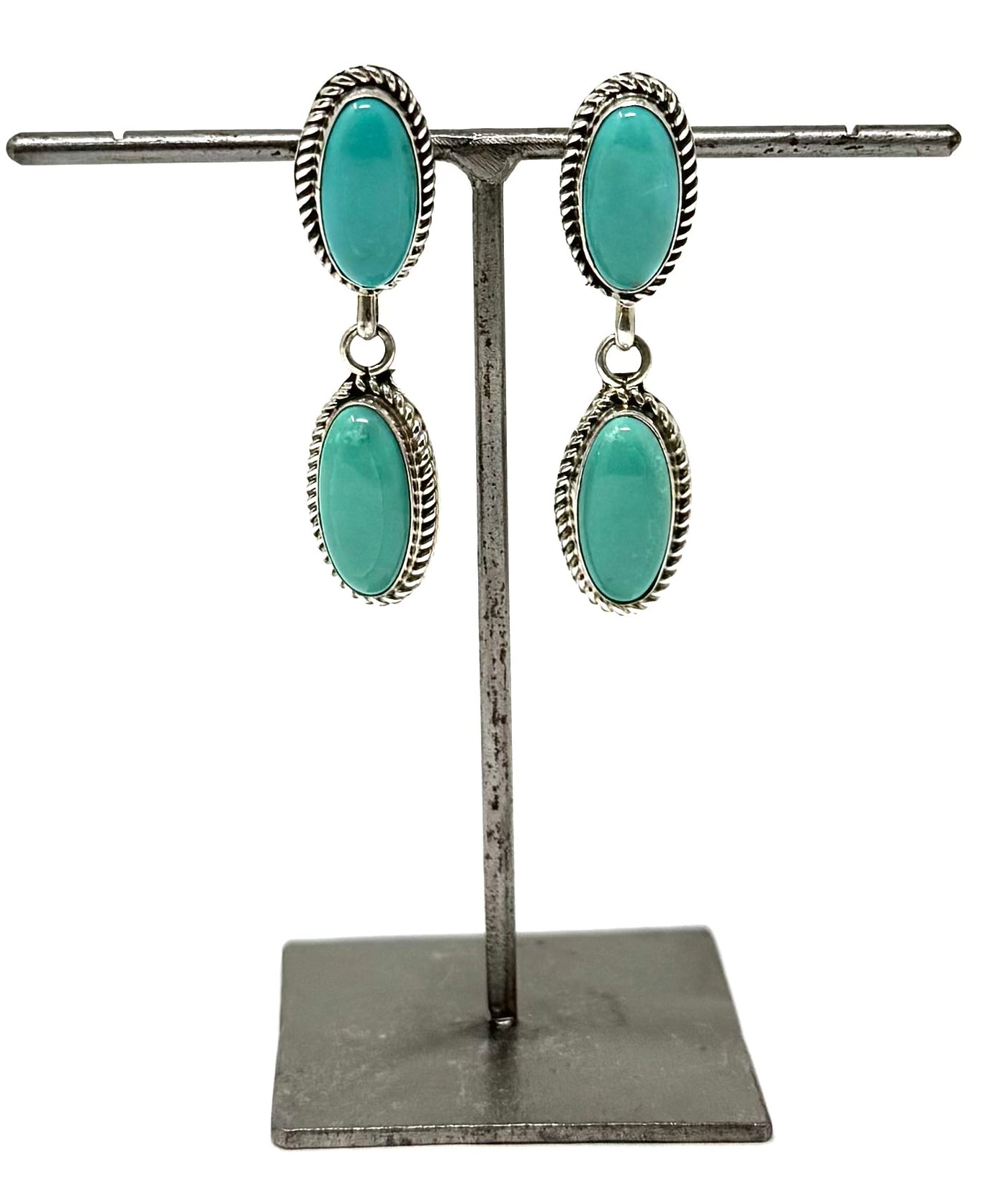 SW TURQUOISE POST DANGLE EARRINGS