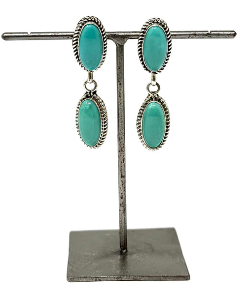 SW TURQUOISE POST DANGLE EARRINGS