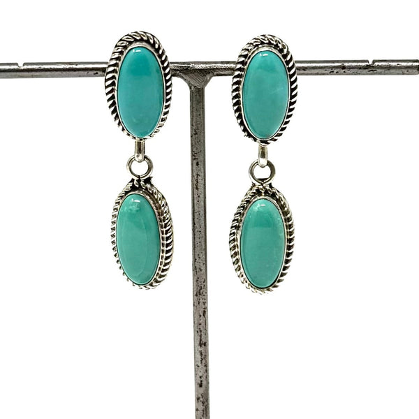 SW TURQUOISE POST DANGLE EARRINGS