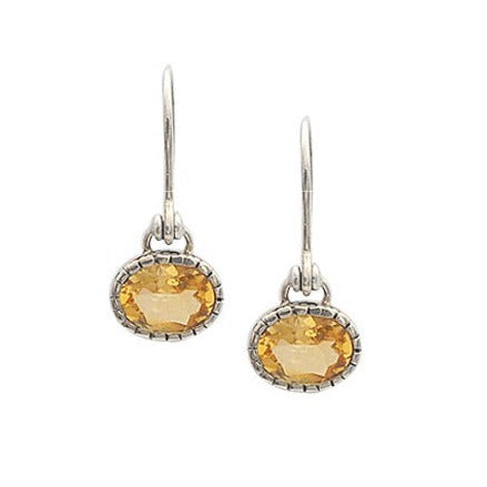 JD E59676 CITRINE FILI OVAL DROP EARRINGS