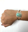 SN TURQUOISE OVAL ROPE OPEN CUFF