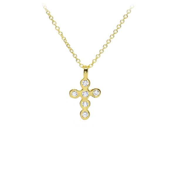 PL P750 GOLD CZ CROSS NECK