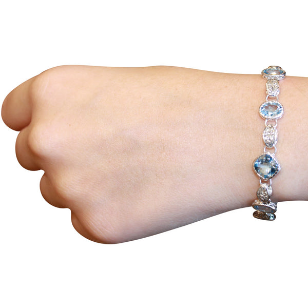 JD B71010 BLUE TOPAZ LINK BRACELET