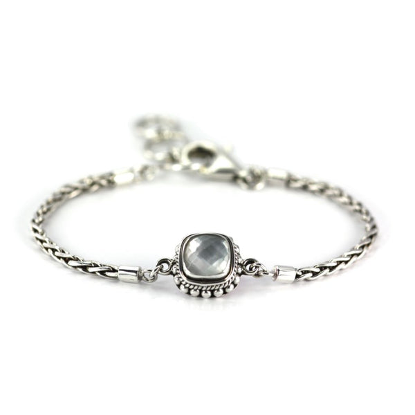 ID B216MPF MOTHER OF PEARL QUARTZ BRACELET