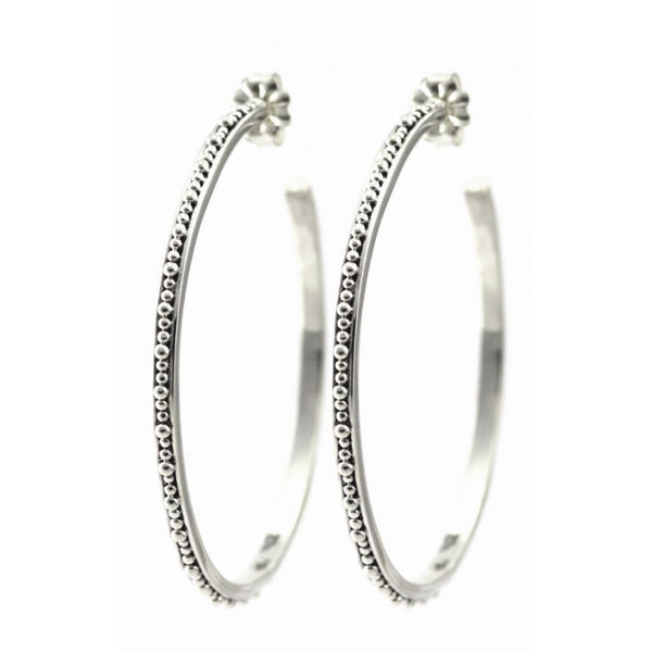 ID E300L LARGE BEADED HOOPS