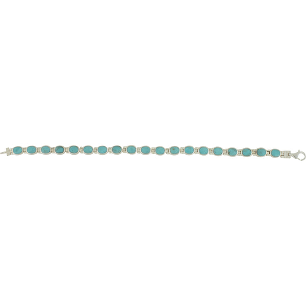 PY SMALL TURQUOISE & ONYX INLAID BRACELET