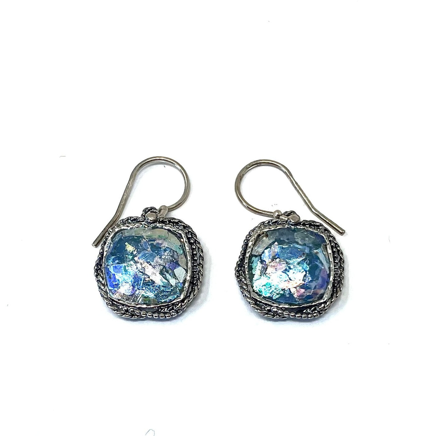 MED ASE17008P ROMAN GLASS SQUARE ROPE EARRINGS