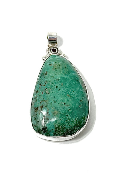 CB 18 GREEN TURQUOISE SLAB SMOOTH BEZEL PENDANT