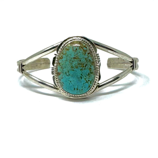 SN TURQUOISE OVAL ROPE OPEN CUFF