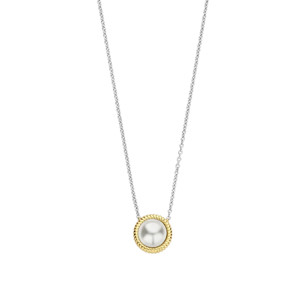 TI SENTO 34031YP GOLD PEARL SILVER CHAIN NECKLACE