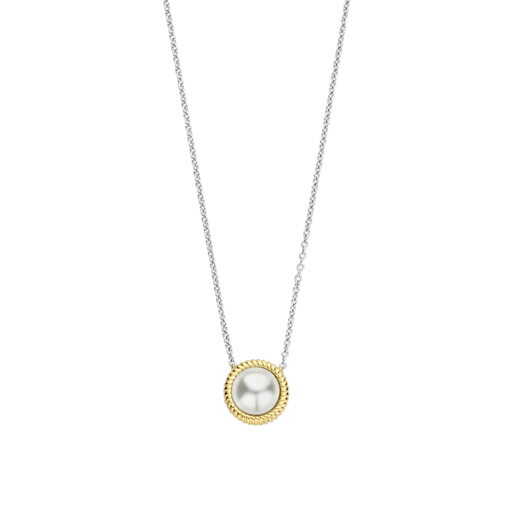 TI SENTO 34031YP GOLD PEARL SILVER CHAIN NECKLACE