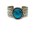 CB #14 CHIMNEY BUTTE PERSIAN TURQUOISE ETCHING CIRCLE CUFF