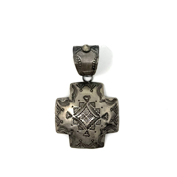 CB NAVAJO VJ PLATERO CROSS PENDANT