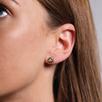 TI 7784SY SMALL INTERLOCKING 2TONE POST EARRINGS
