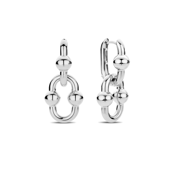 TI SENTO 7916SI DOUBLE BEAD HUGGIE EARRINGS