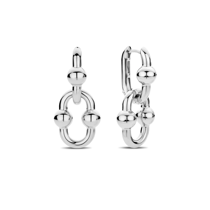 TI SENTO 7916SI DOUBLE BEAD HUGGIE EARRINGS