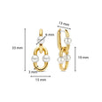 TI SENTO 7916YP DOUBLE GOLD PEARL HUGGIE EARRINGS