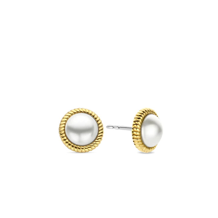 TI SENTO 7923YP GOLD PEARL ROPE STUDS