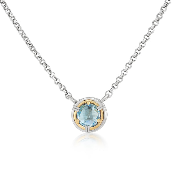 AT 8022AT-B BLUE TOPAZ 18K NECKLACE