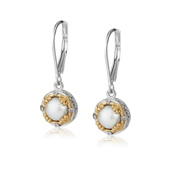 AT 802CT-P PEARL GOLD HINGE EARRINGS