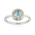 AT 802RT-B 2T 18K TWO TONE BLUE TOPAZ RING