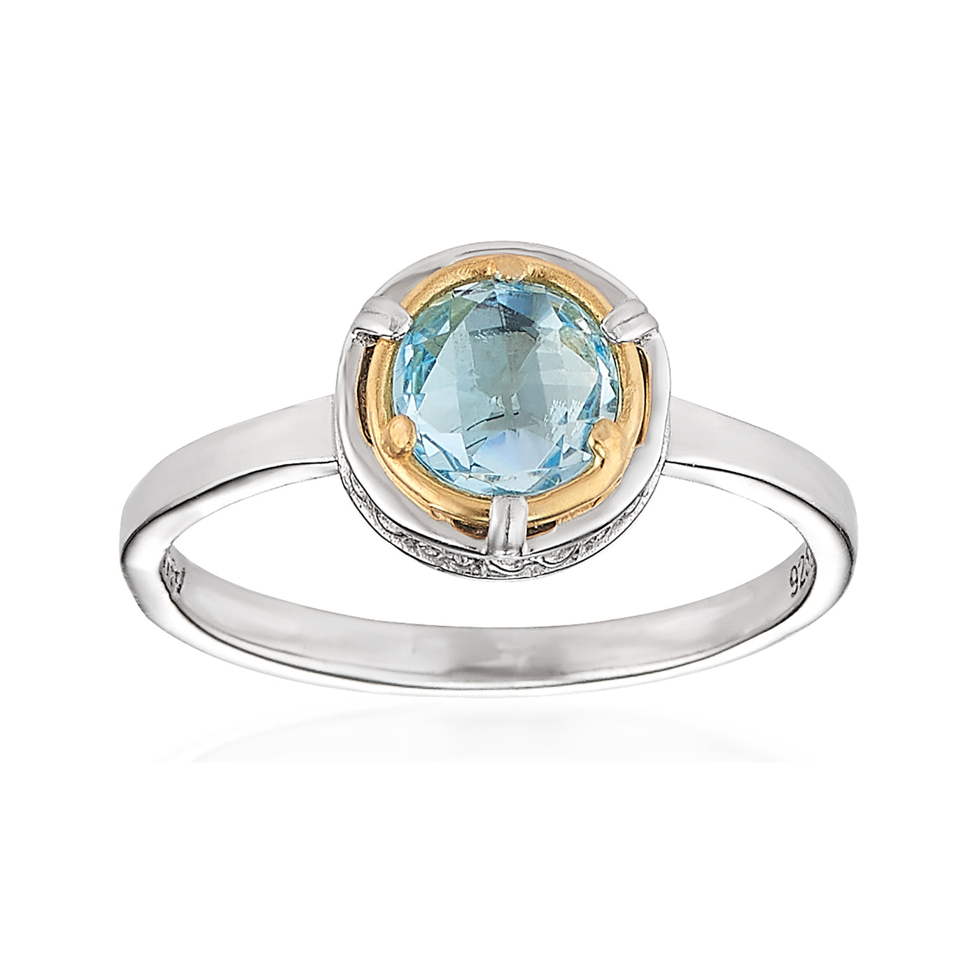 AT 802RT-B 2T 18K TWO TONE BLUE TOPAZ RING