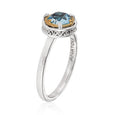 AT 802RT-B 2T 18K TWO TONE BLUE TOPAZ RING