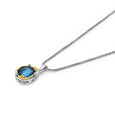 AT 806AT-LB TWO TONE LONDON BLUE TOPAZ MD TEAR NECKLACE