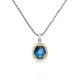 AT 806AT-LB TWO TONE LONDON BLUE TOPAZ MD TEAR NECKLACE