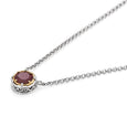 AT 808AT-G GARNET TWO TONE NECKLACE