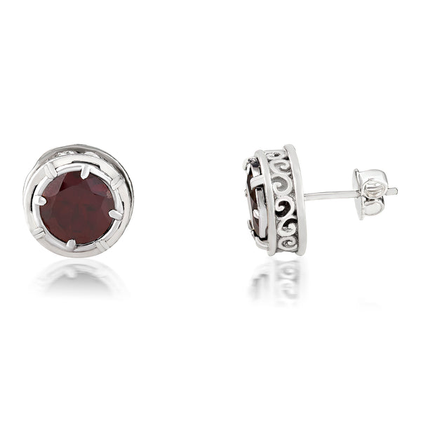 AT 808CP-G GARNET POST EARRINGS