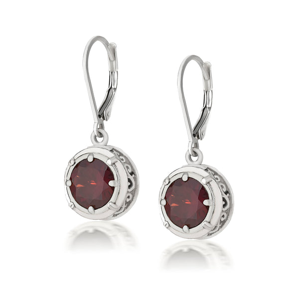 AT 808C-G GARNET CIRCLE DANGLES