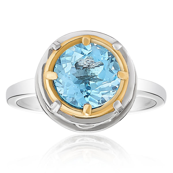 AT 808RT-B TWO TONE BLUE TOPAZ RING