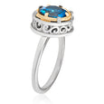 AT 808RT-LB LONDON BLUE TOPAZ TWO TONE RING