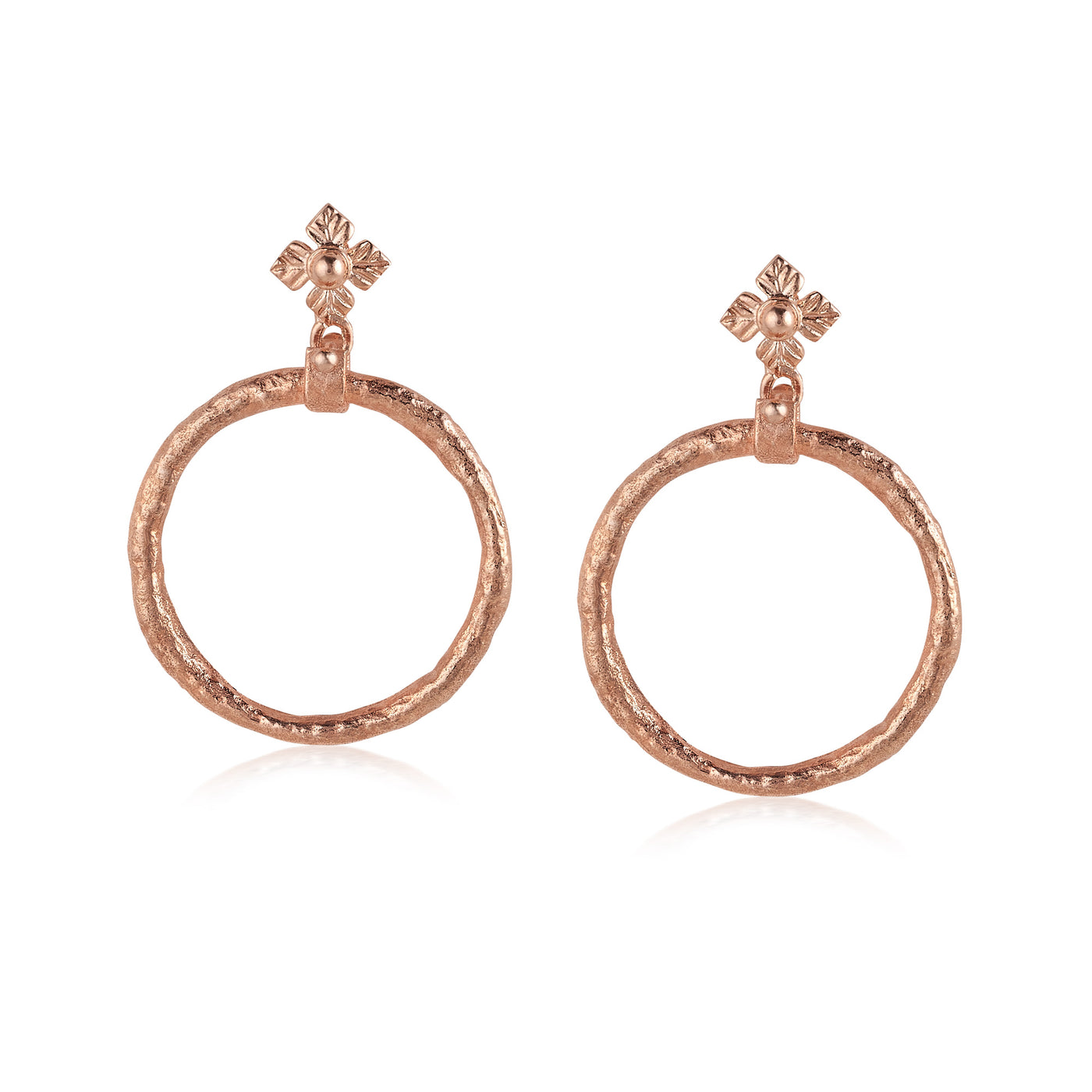 AT 811CGR ROSE GOLD OPEN CIRCLE POST DANGLES