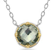 AT 816AT-GA GREEN AMETHYST TWO TONE NECKLACE