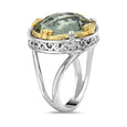 AT 816RT-GA GREEN AMETHYST TWO TONE RING