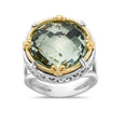 AT 816RT-GA GREEN AMETHYST TWO TONE RING