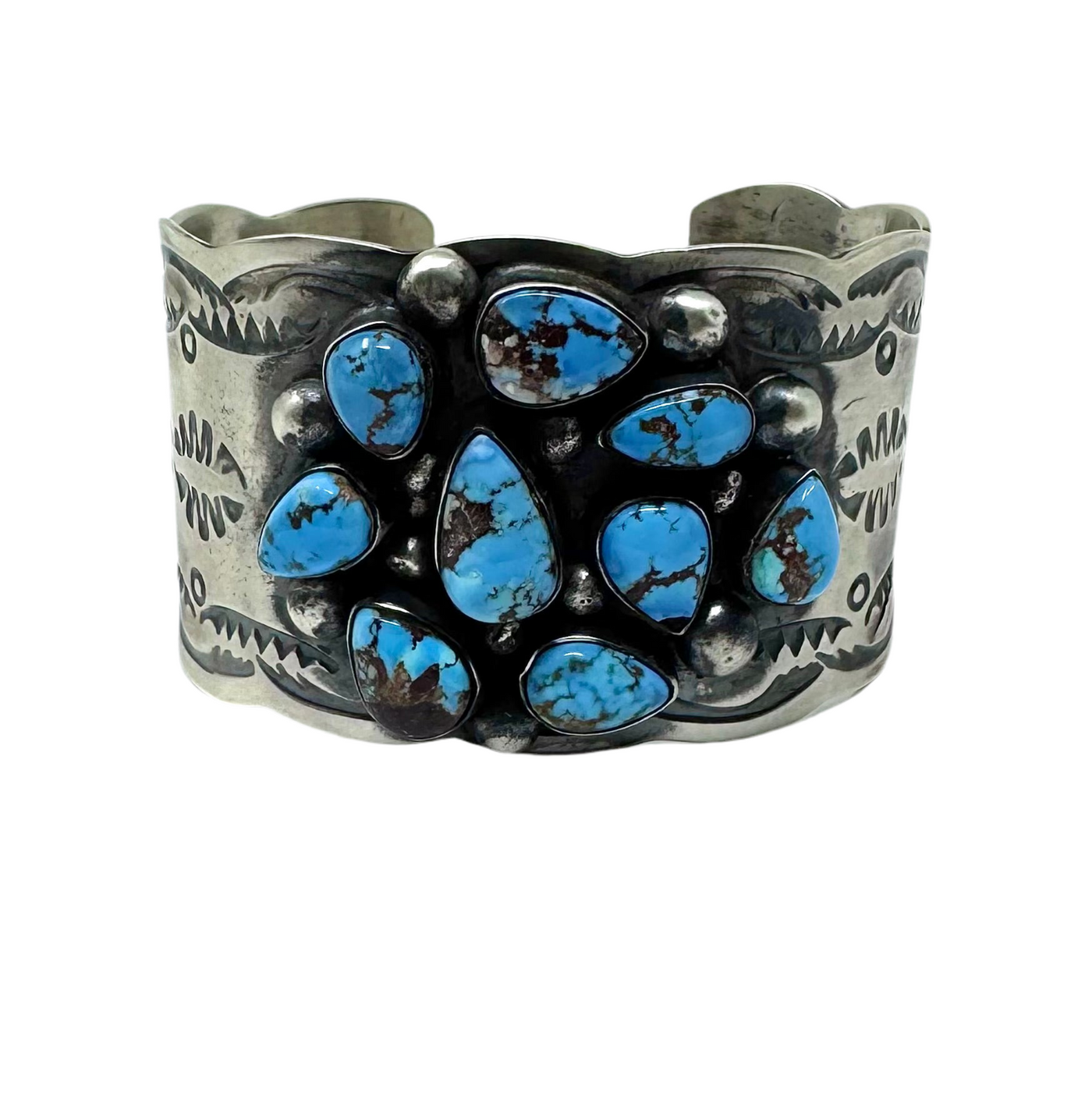 CB TURQUOISE TEAR DROPS CHIMNEY BUTTE WIDE CUFF