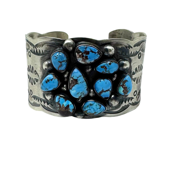 CB TURQUOISE TEAR DROPS CHIMNEY BUTTE WIDE CUFF