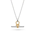 KH 91093GRP MARINA KNOT T BAR GOLDEN NECKLACE