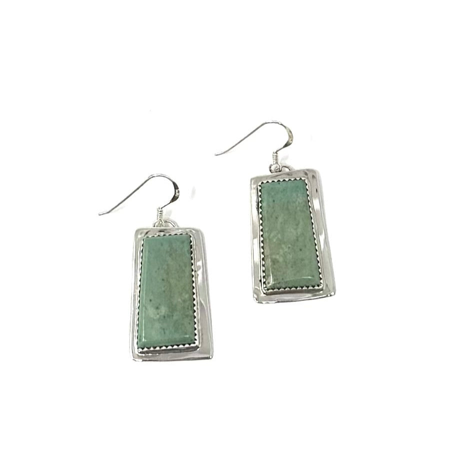 FT GREEN TURQUOISE RECTANGULAR DANGLE